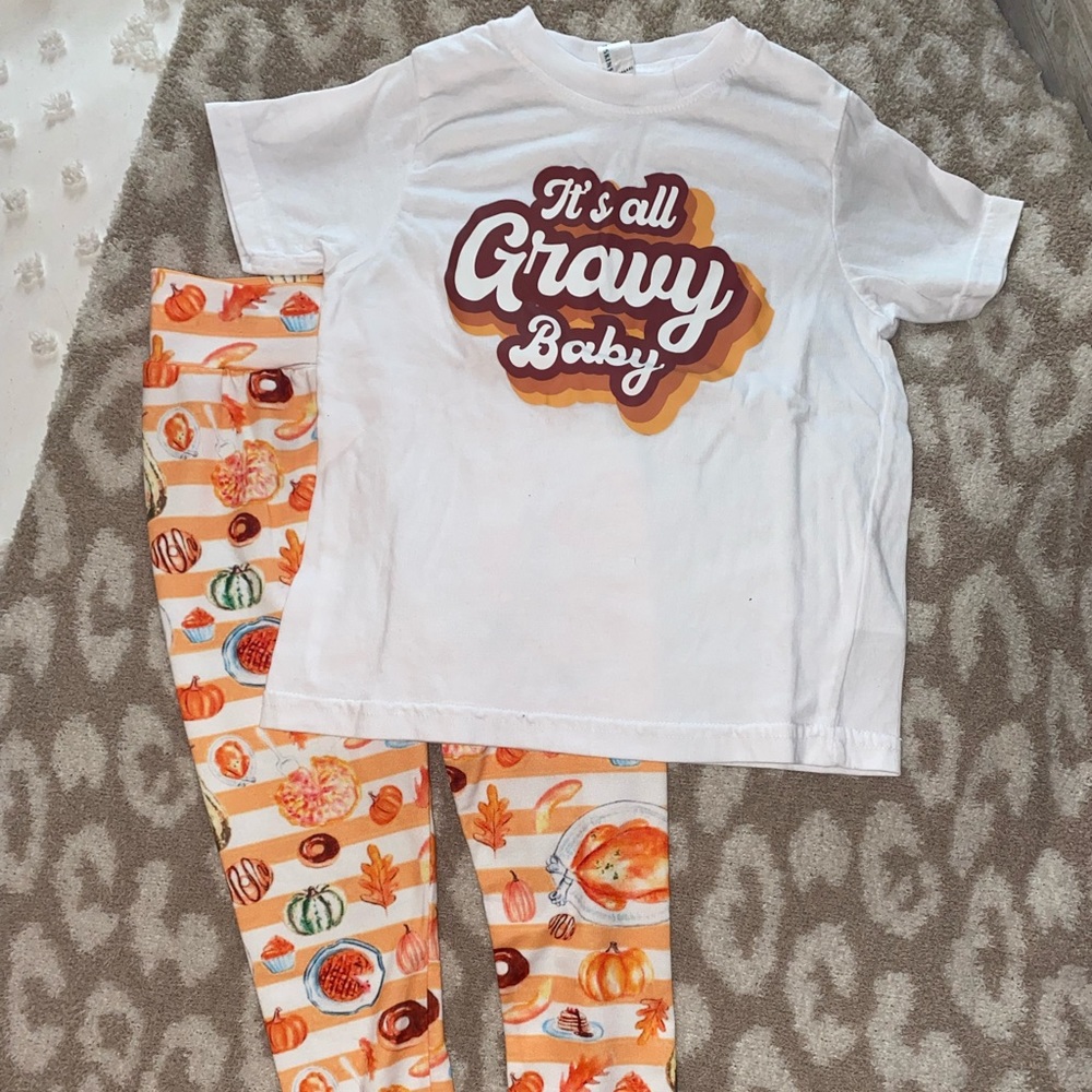 “It’s all gravy baby” toddler girl outfit set